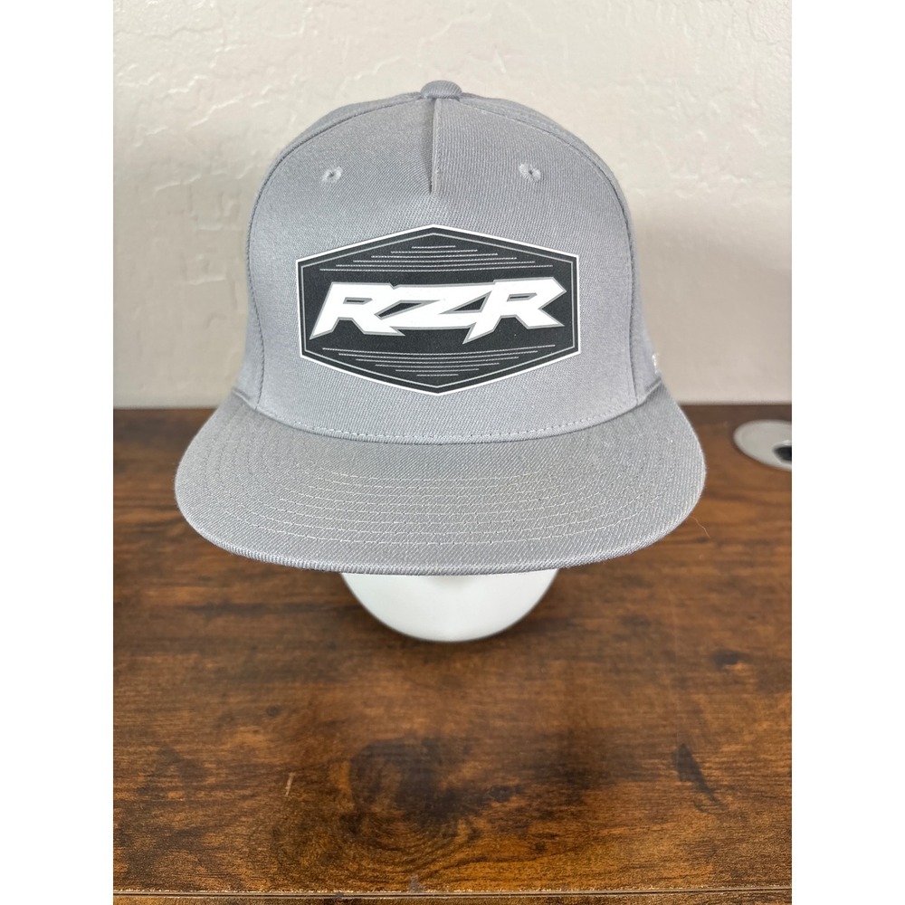 Polaris RZR Hat Gray Yupoong Flexfit 110 Snapback Flat Brim Off-Road UTV Cap